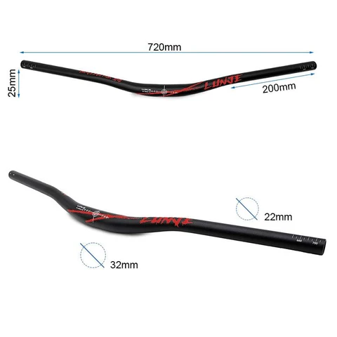 720 mm széles kormány elektromos rollerhez – fekete/piros – KuKirin G2 / G4