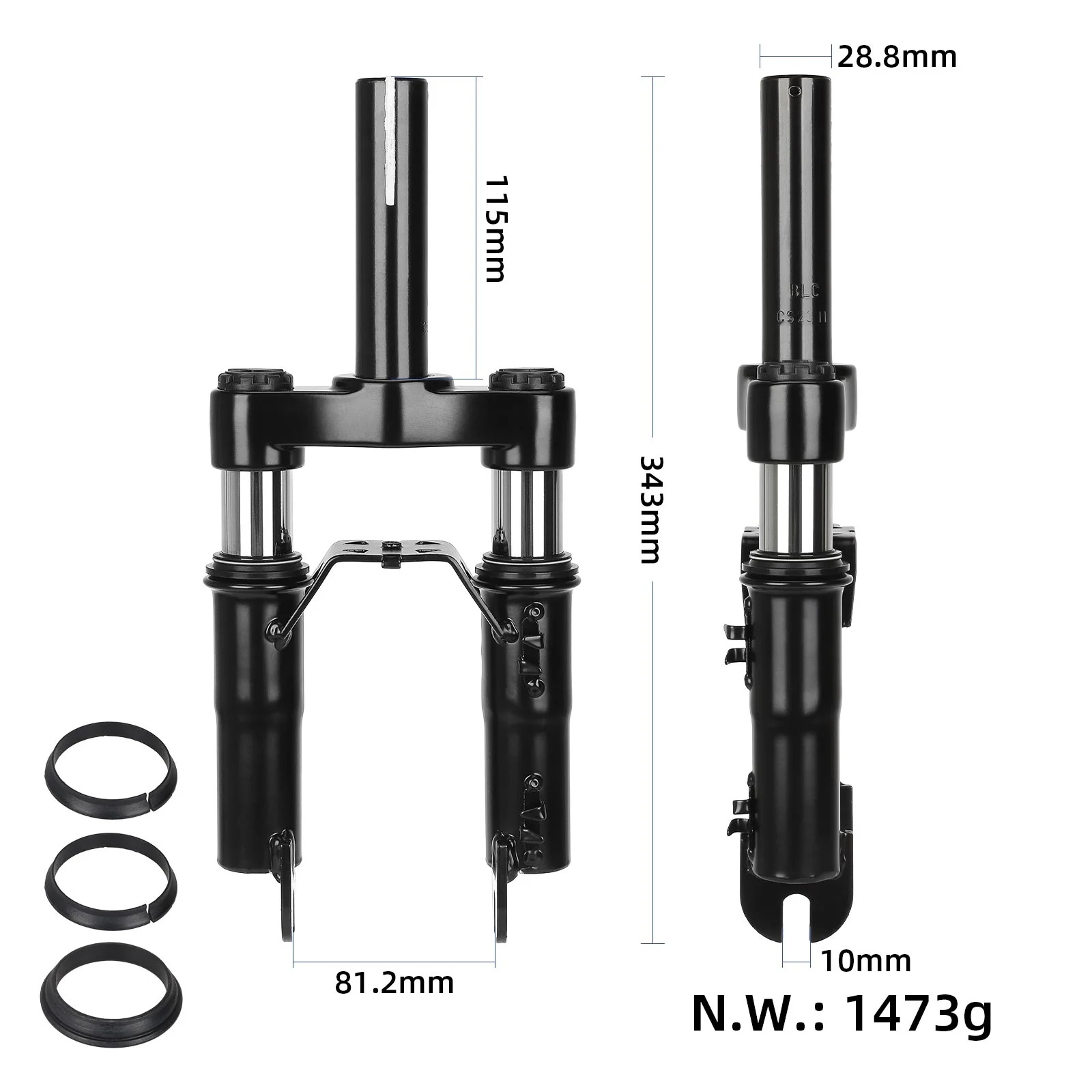 Ninebot F20 / F25 / F30 / F40 Lengéscsillapító Átalakító Sárvédővel és Kitámasztóval