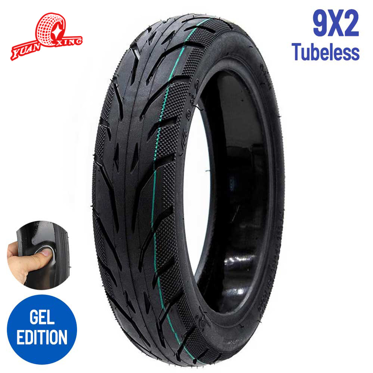 9×2-6.1 zselés külső gumi elektromos rollerhez – defektgátló, Yuanxing
